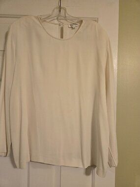 Tamotsu cream long sleeve blouse 2 (2X)